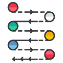 Multi Workflow Filled Outline Icon