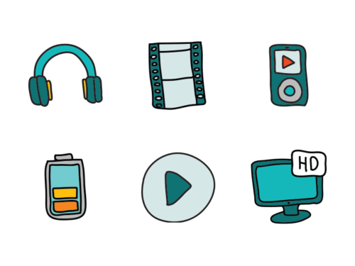 multimedia doodle icons