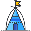 Native Tent Filled Outline Icon
