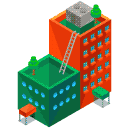 Neighbouring City Apartment Buildings Isometric Icon