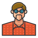 Nerd man Filled Outline Icon