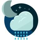 Night rain cloud Flat Icon