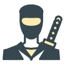 Ninja filled outline Icon