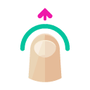 One Finger Touch Move Up Flat Icon