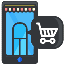 Online Shopping Filled Outline Icon