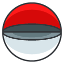 Open Pokeball Filled Outline Icon