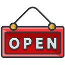 Open Sign Filled Outline Icon