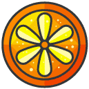 Orange Slice Filled Outline Icon