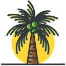Palm Tree Filled Outline Icon