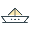 Paper Boat filled outline Icon