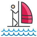Parasailing Filled Outline Icon