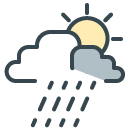 Part Sun Rain filled outline Icon
