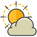 Partly Cloudy filled outline Icon