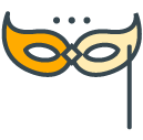 Party Mask filled outline Icon