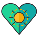 Passion Heart Filled Outline Icon