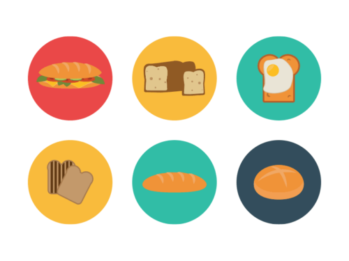 Pastry flat round icons