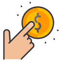Pay per Click Hand Gesture Filled Outline Icon