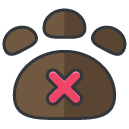 Pets Prohibited Filled Outline Icon
