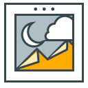 Picture filled outline Icon