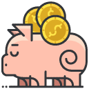 Piggy Bank Filled Outline Icon