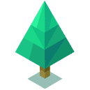 Pine Oak Tree Isometric Icon