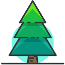 Pine Tree Filled Outline Icon