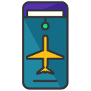 Plane Ticket Filled Outline Icon