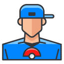 Pokemon Trainer Boy Filled Outline Icon