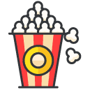 Popcorn Filled Outline Icon