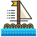 Raft Filled Outline Icon