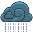Rain Storm Filled Outline Icon