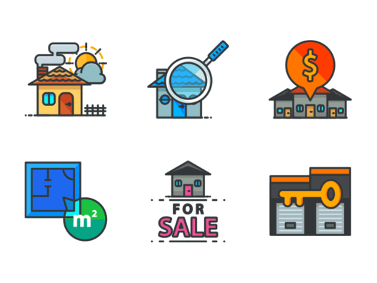 Real estate filled outline icons