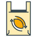 Recycle Bag filled outline Icon