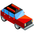 Red Family Car Isometric Icon