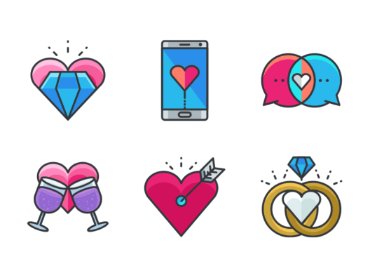 Relationships filled outline icons