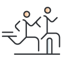 Relay Race Filled Outline Icon