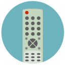 Remote control Flat Round Icon