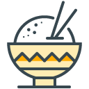 Rice Bowl filled outline Icon