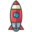 Rocket Filled Outline Icon