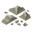 Rocks Isometric Icon