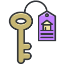 Room Key Filled Outline Icon
