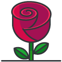 Rose Filled Outline Icon
