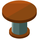 Round Barrel Table Isometric Icon