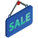 Sale Sign Isometric Icon