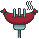 Sausage Filled Outline Icon