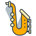 Saxophone filled outline Icon