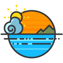 Scenery Filled Outline Icon