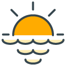 Sea Sunset filled outline Icon