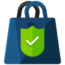 Secure Shopping Bag Flat Icon