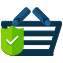 Secure Shopping Basket Flat Icon